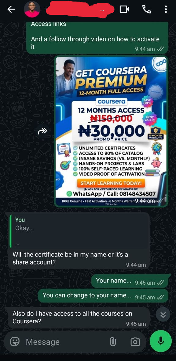 Verified screenshot for Coursera Plus Certificate Verification - Professional Learner